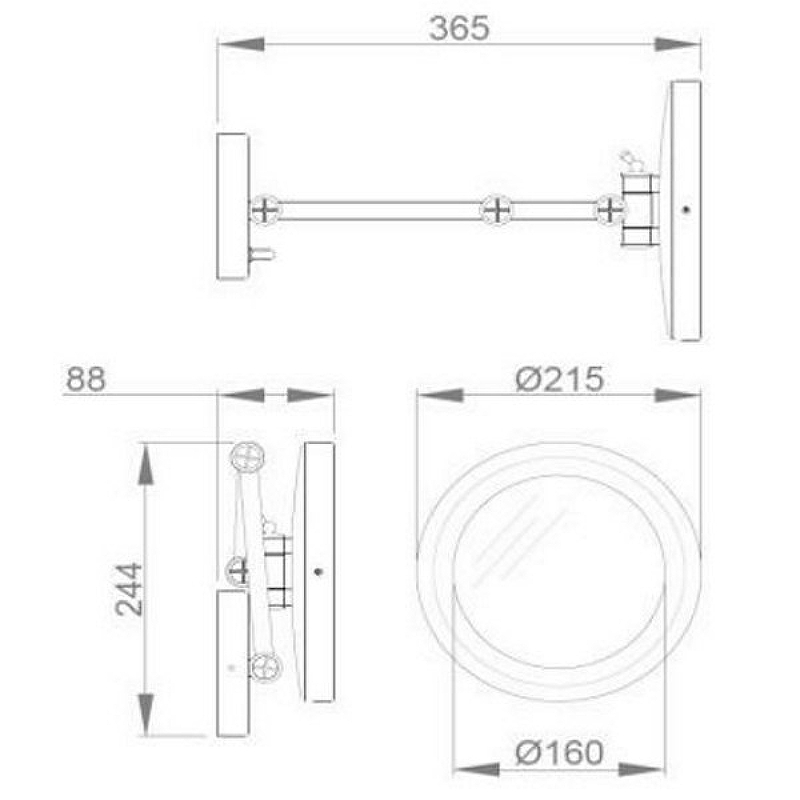 Увеличительное зеркало для ванной Nofer Vanity с LED подсветкой и регулировкой 08006.N