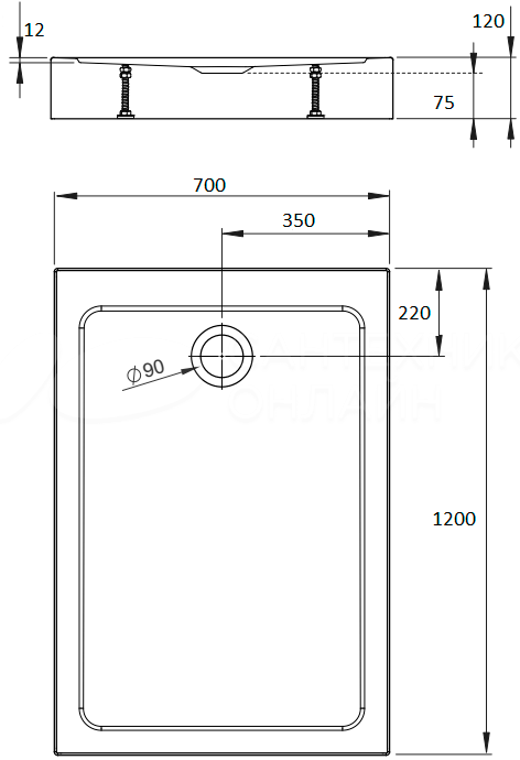 Поддон для душа Radaway Doros F Compact 120x70