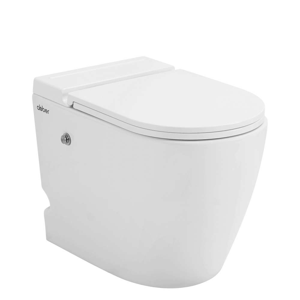 Унитаз Abber Bequem AC1115P приставной белый с импульсным смывом