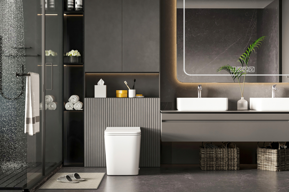 Унитаз Abber Rechteck AC1212P приставной белый с импульсным смывом