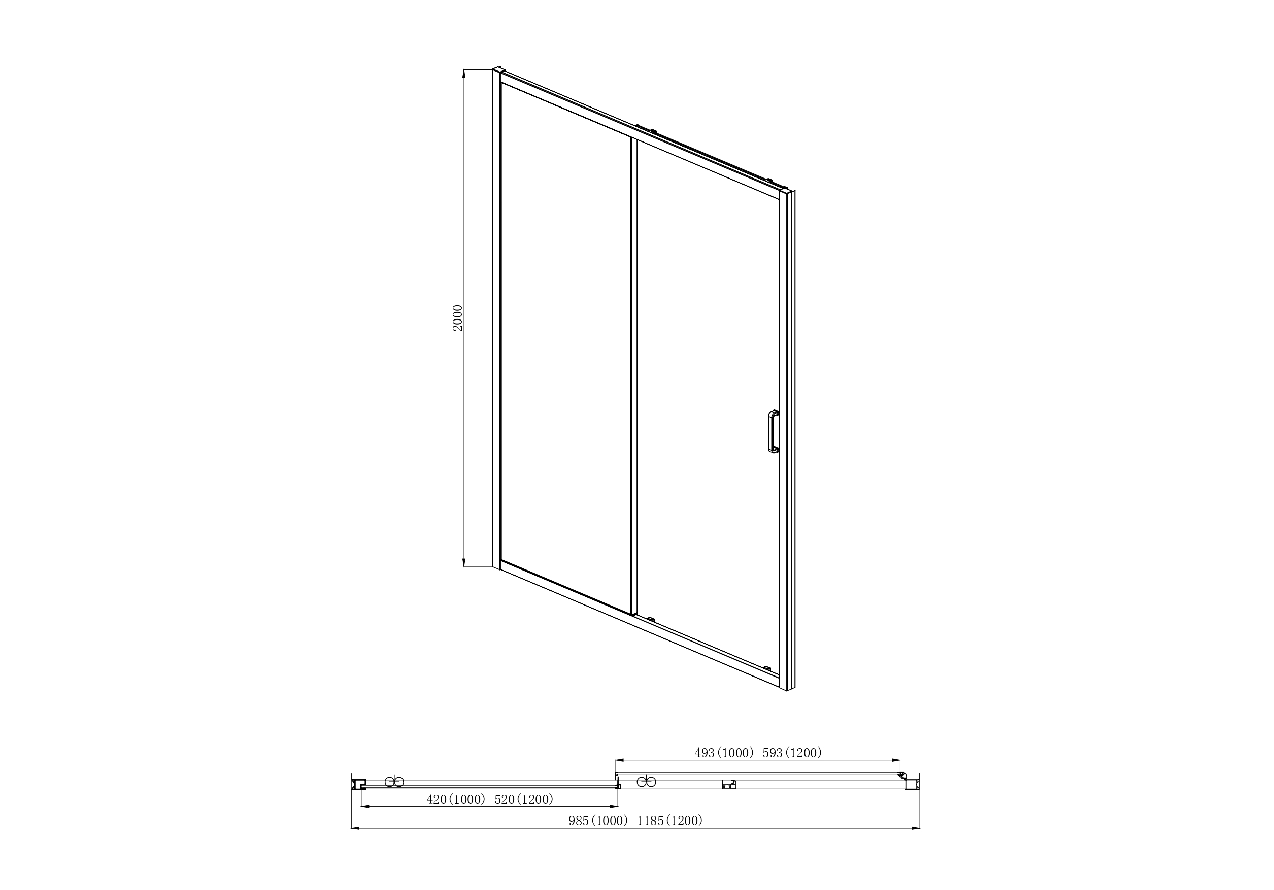 Душевая дверь Aquatek AQ ARI RA 10020BL 100х200 см