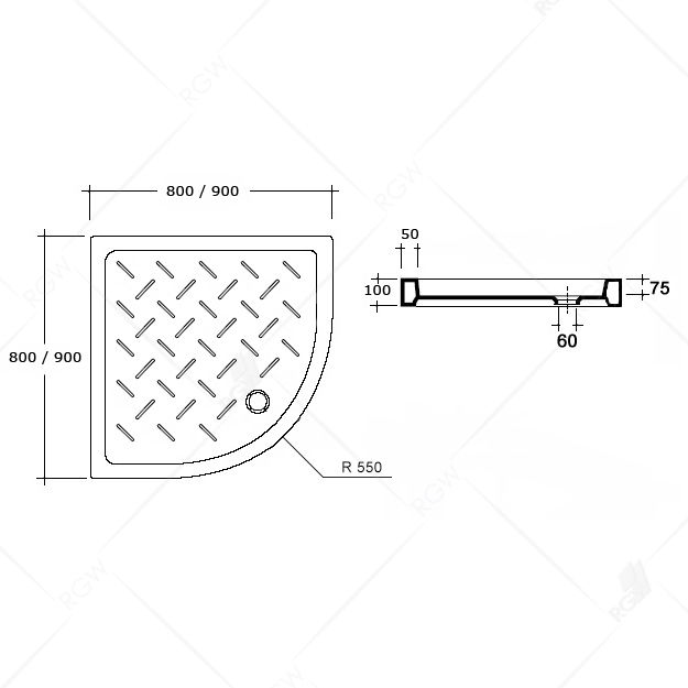 Поддон для душа RGW CR/R-099 19170499-01 90х90