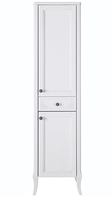 Пенал ASB-Woodline Салерно 40 белый патина серебро