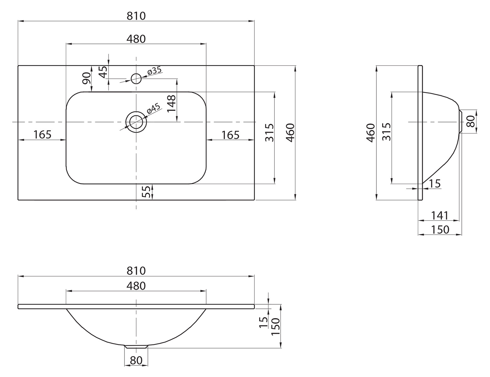Раковина BelBagno BB1010/465-LV-VTR-BO накладная