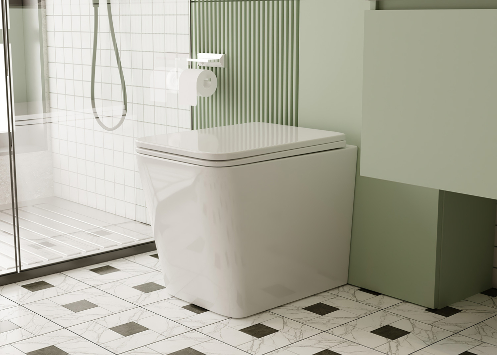 Унитаз Abber Rechteck AC1211 приставной белый, безободковый