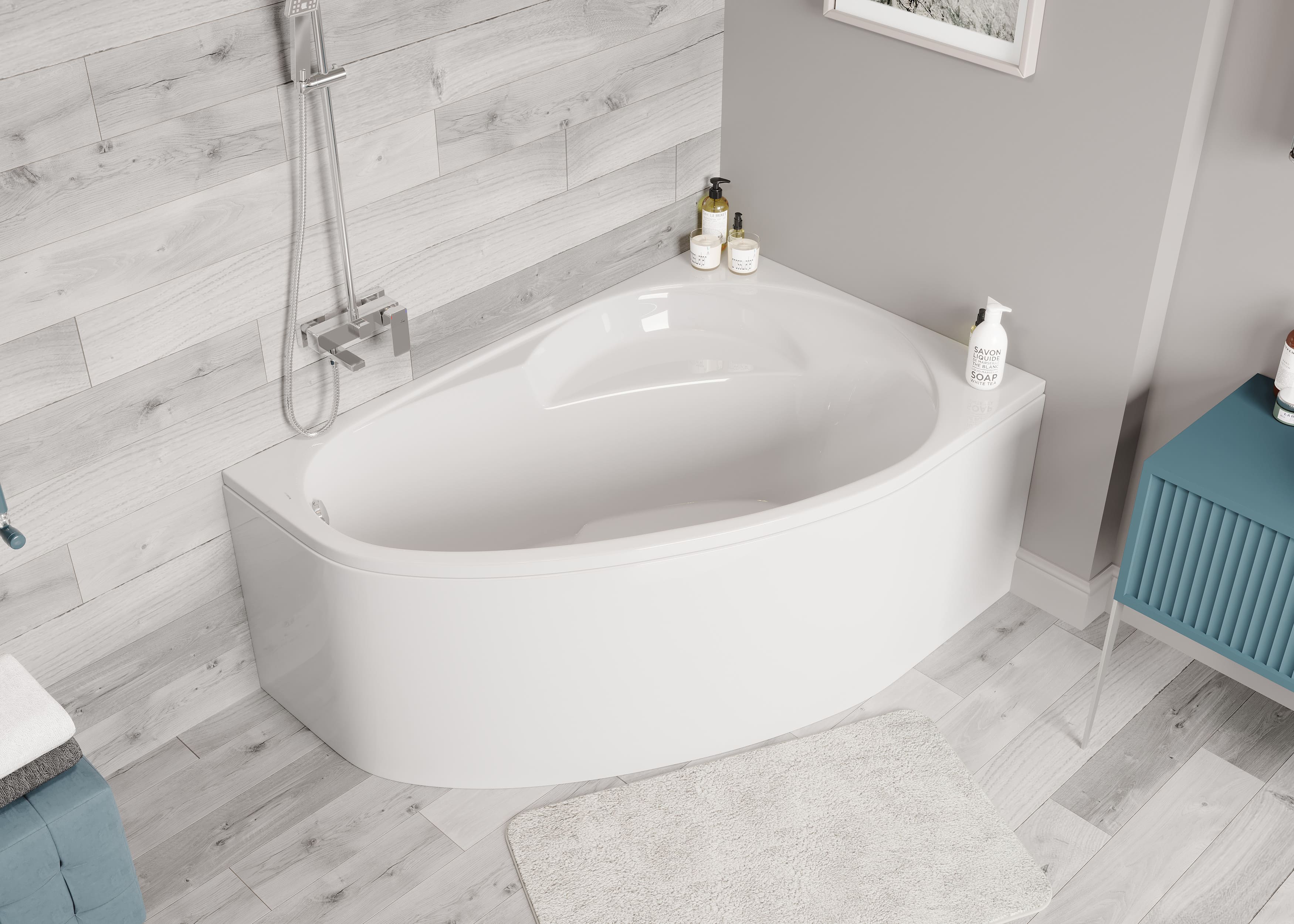 Акриловая ванна VAGNERPLAST Flora VPBA151FLA3PX-04 150х100 Right