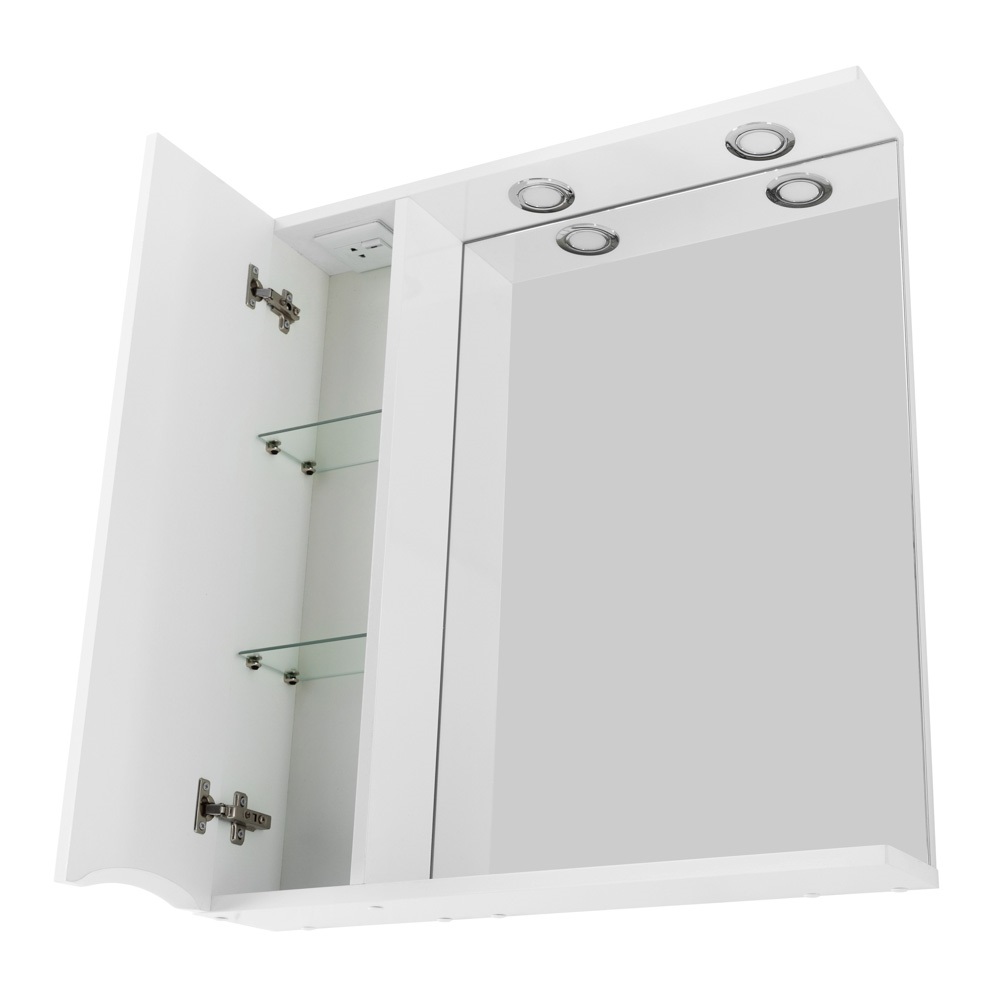 Зеркальный шкаф BelBagno Marino 80 см L, Bianco Lucido