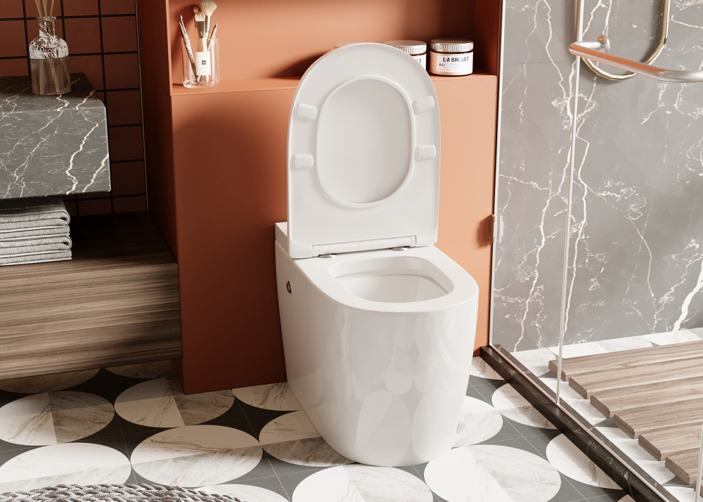 Унитаз Abber Bequem AC1115P приставной белый с импульсным смывом