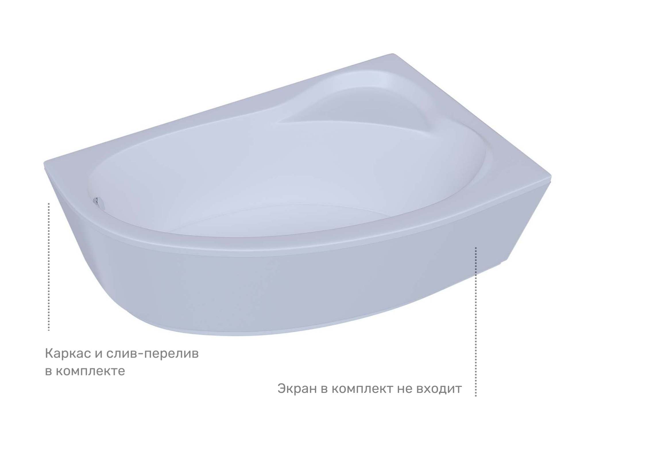 Акриловая ванна Aquatek Фиджи FID170-0000005 170х110 см правая с фронтальным