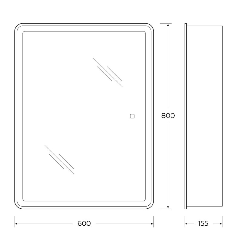 Зеркальный шкаф BelBagno SPC-MAR 60х80 с сенсорным выключателем
