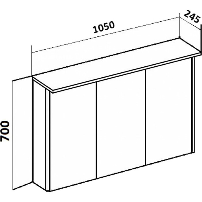 Зеркальный шкаф Runo Лира 105х70 белый