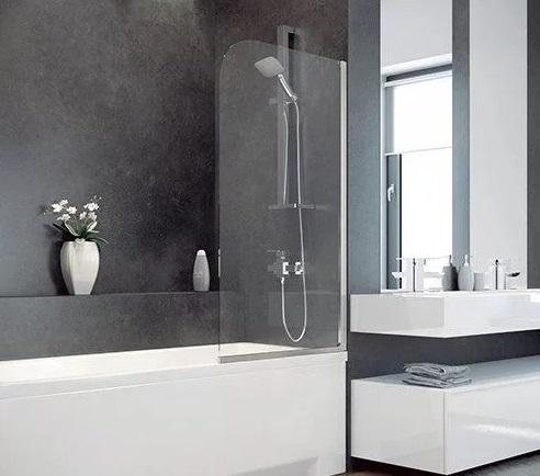 Душевая шторка Besco AMBITION 1-створка с рисунком