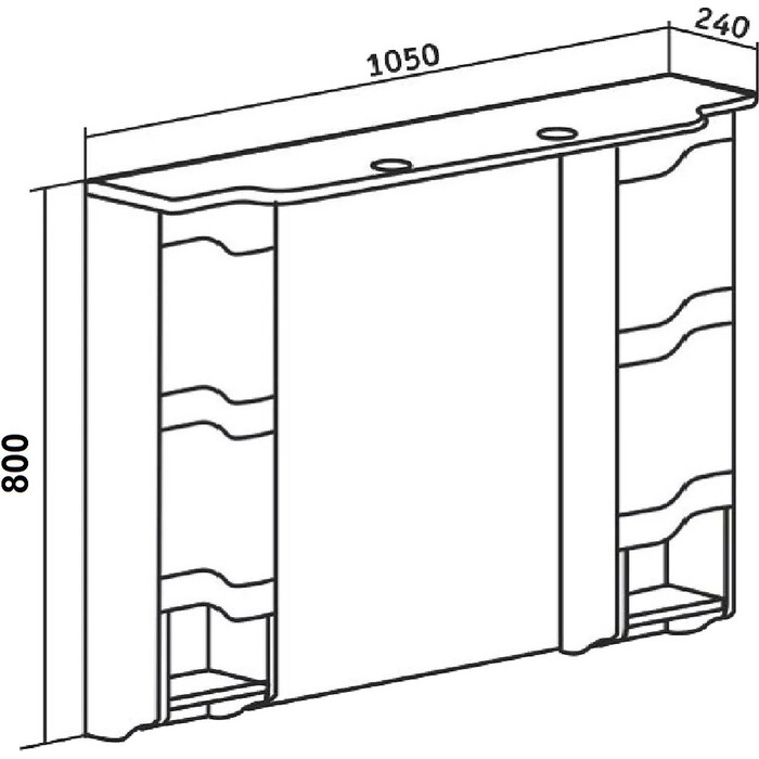 Зеркальный шкаф Runo Стиль 105х80 белый