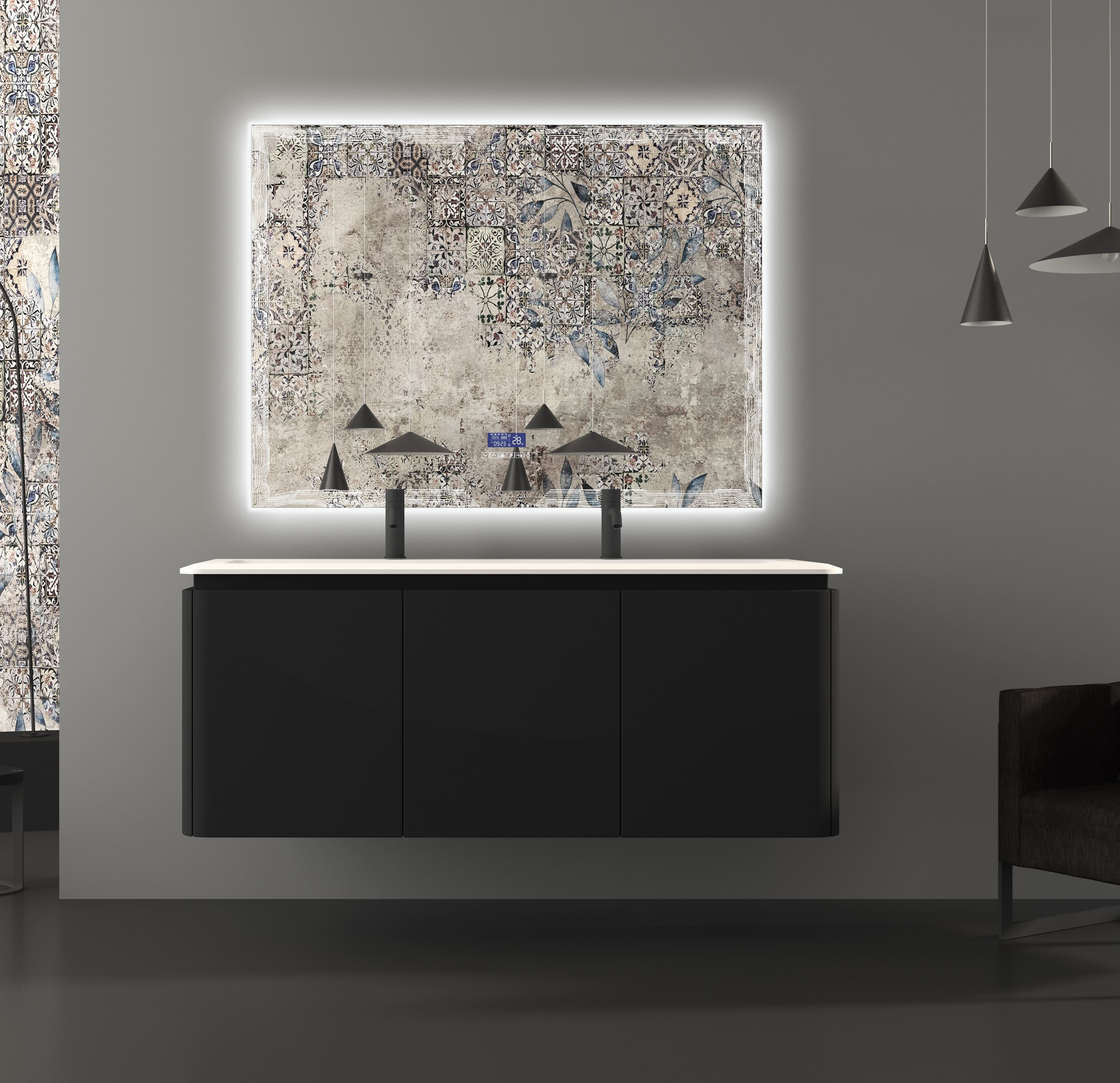 Тумба под раковину Cezares STYLUS 140см 55231 Nero grafite