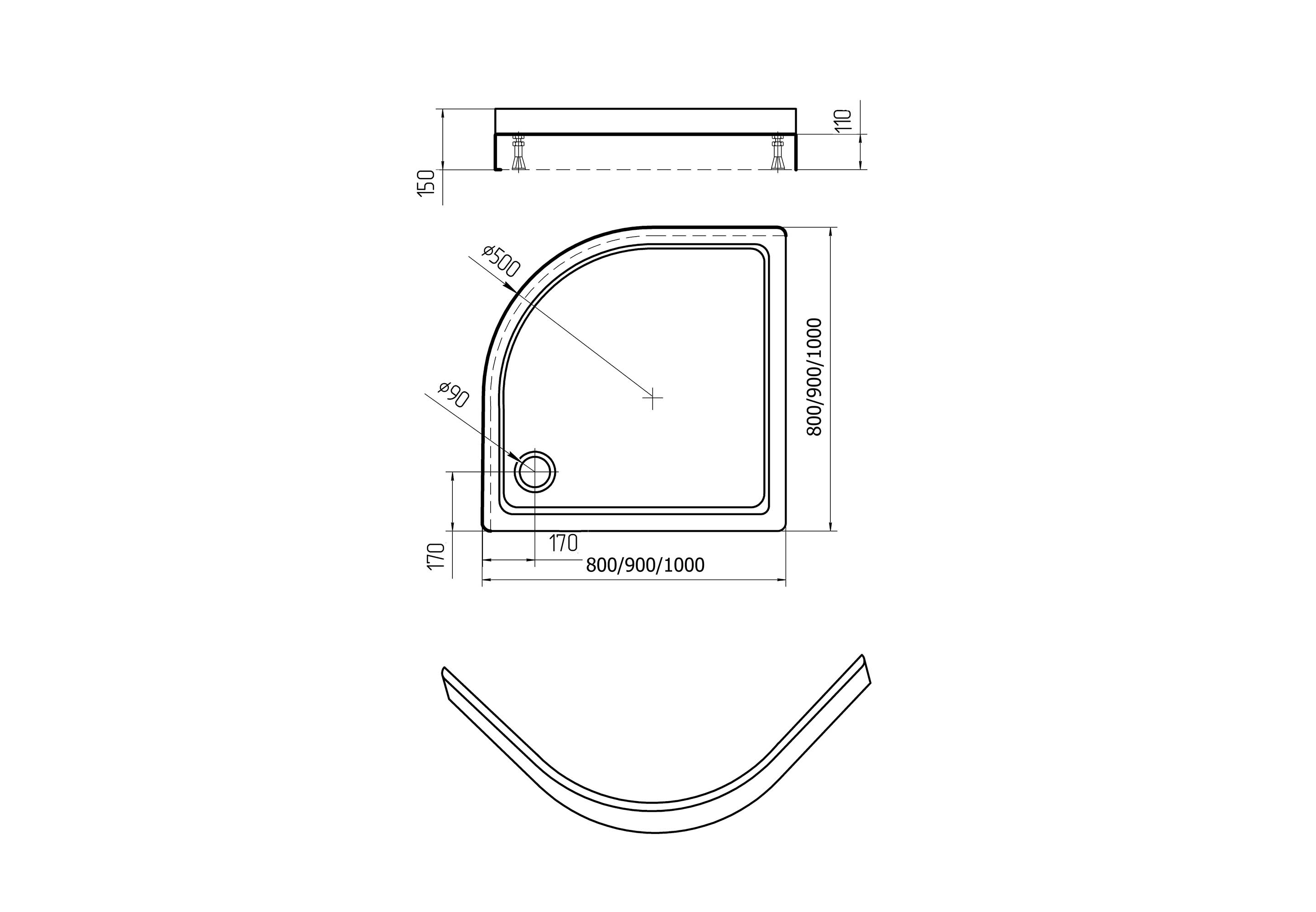 Душевой поддон Aquatek 90x90 DPA-0000004