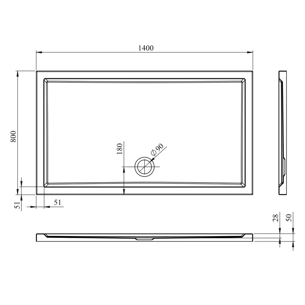 Акриловый душевой поддон Lavinia Boho One 37019140 140х80 см