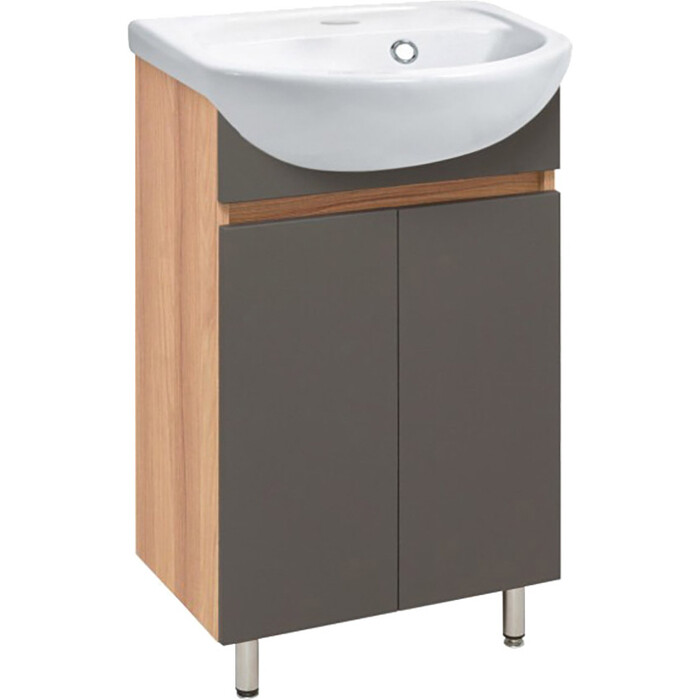 Тумба под раковину Runo Лада 39х29 дуб серый/графит