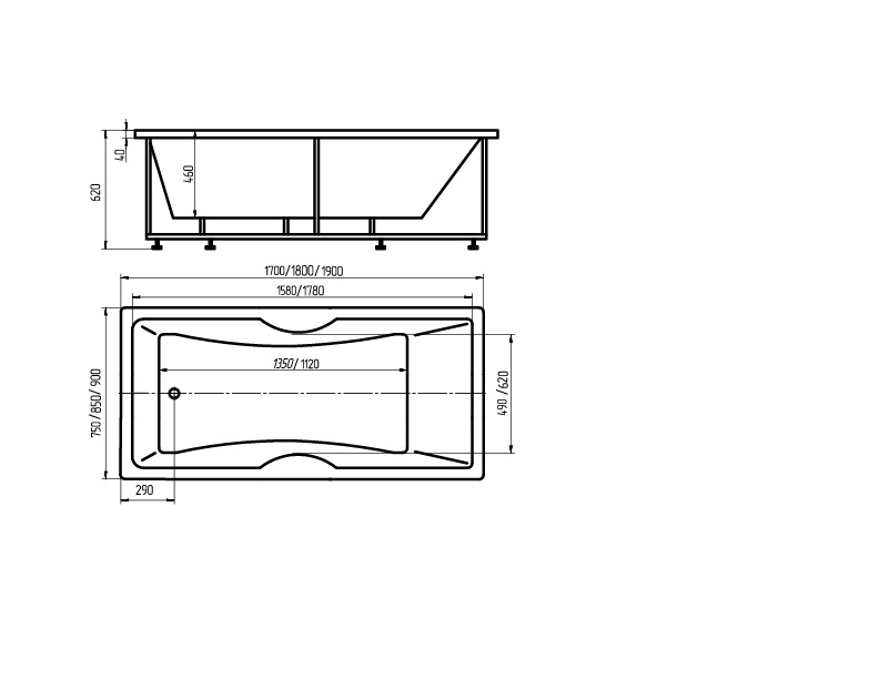 Акриловая ванна Aquatek Феникс FEN190-0000079 190х90 см