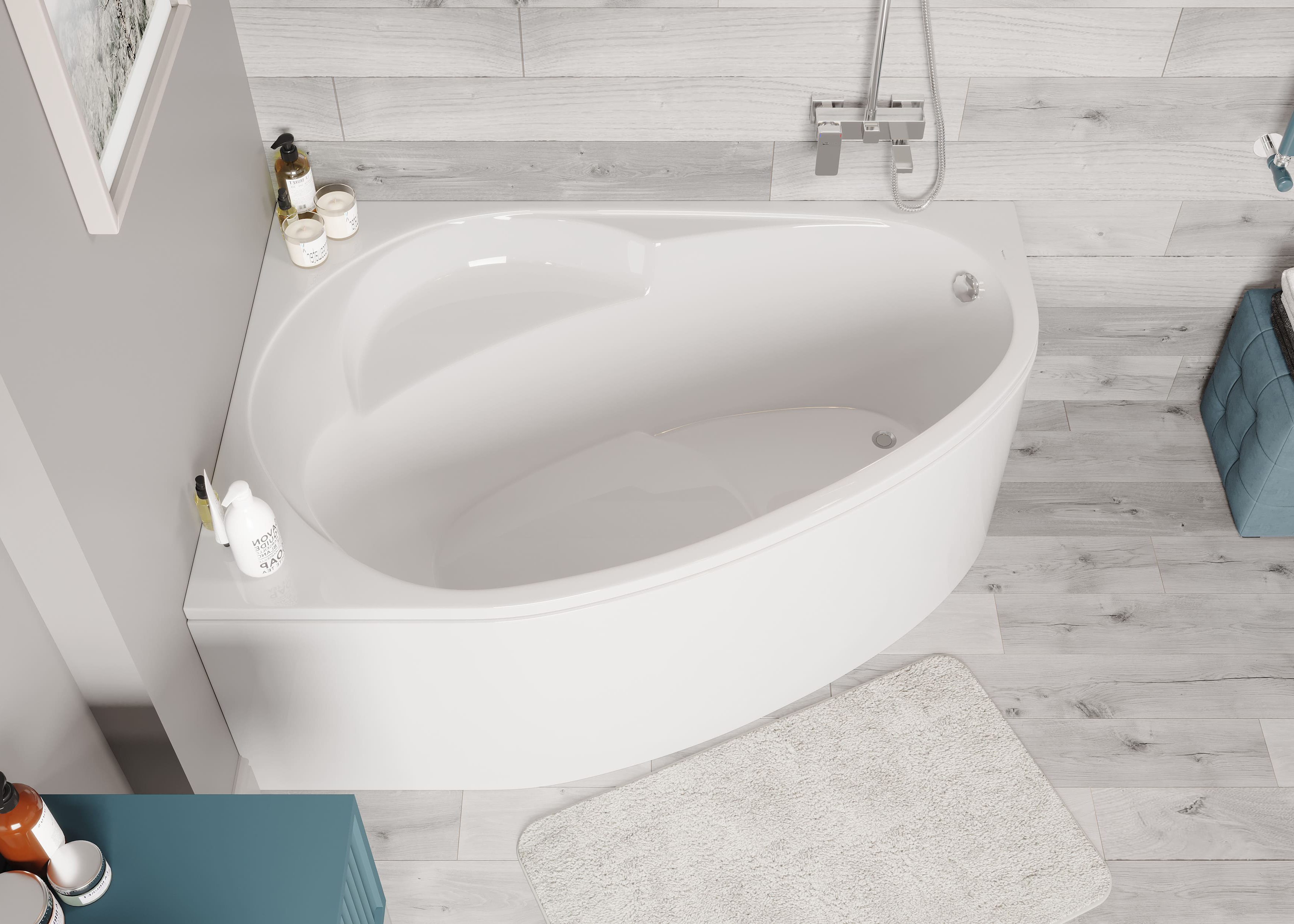 Акриловая ванна VAGNERPLAST Flora VPBA151FLA3LX-04 150х100 left