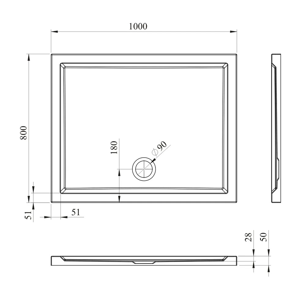 Акриловый душевой поддон Lavinia Boho One 37015100 100х80 см