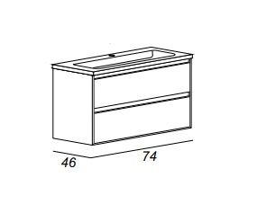 Тумба под раковину Cezares GLASS 41797 Bianco Lucido