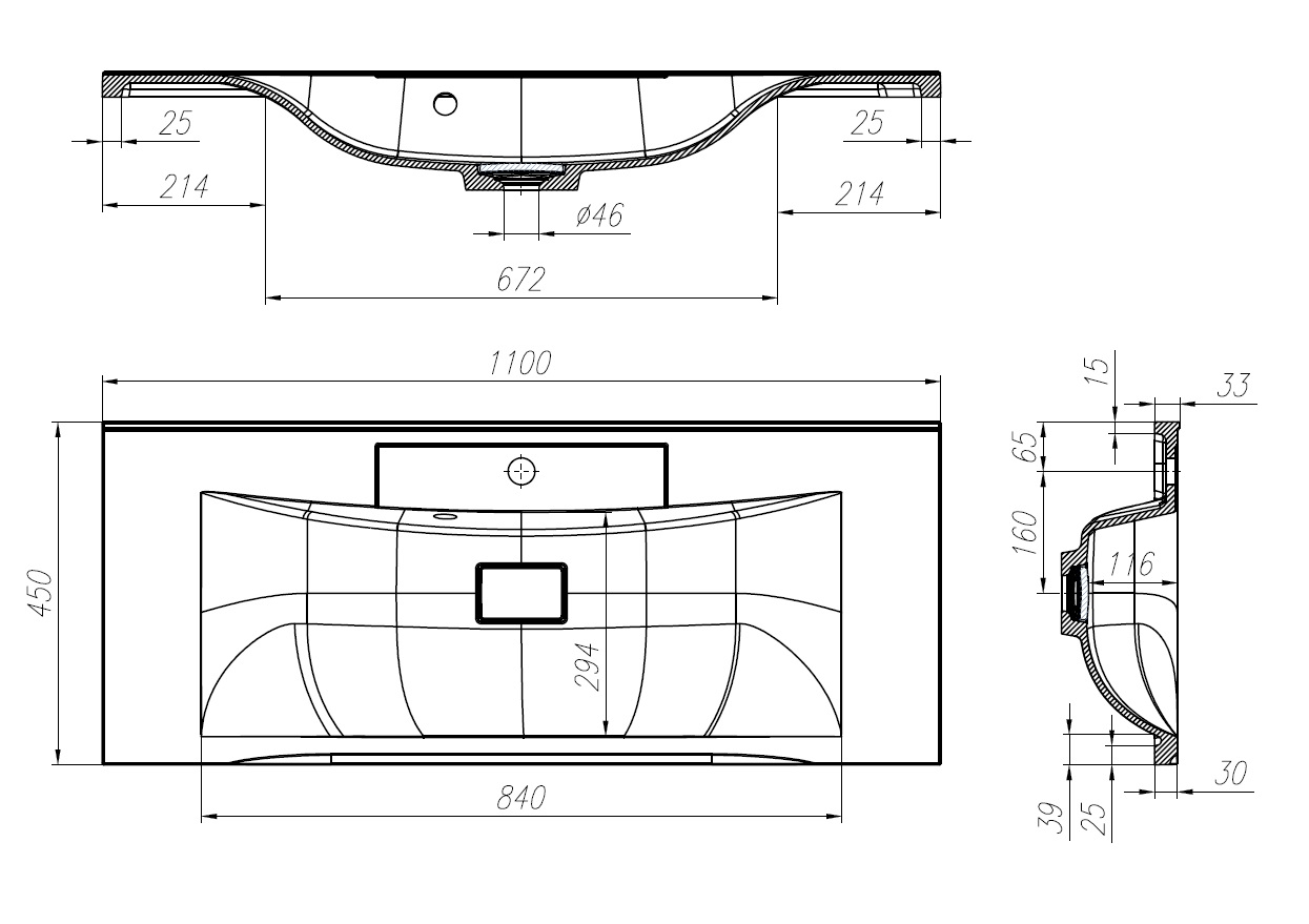 Раковина накладная BelBagno BB1100/450-LV-MR-PR