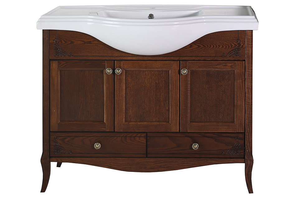 Мебель для ванной подвесная ASB-Woodline Салерно 105 антикварный орех