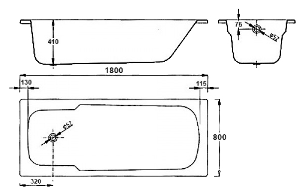 Стальная ванна BLB Atlantica B80A handles 180x80