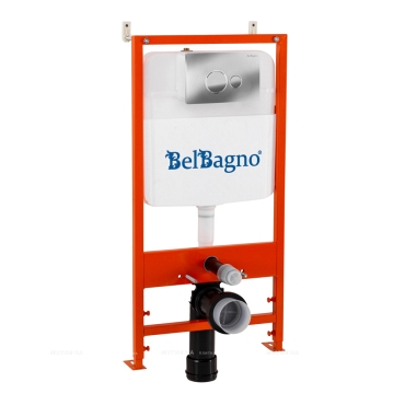 Инсталляция для подвесного унитаза BelBagno BB026/BB081CR с панелью смыва