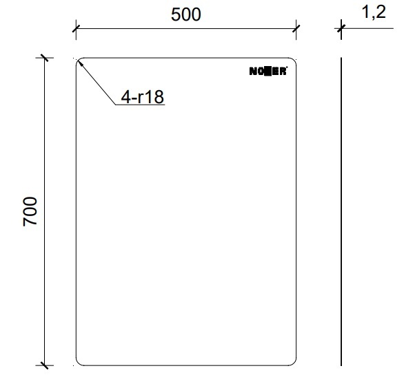 Зеркало 700х500 без рамки Nofer 08071.B
