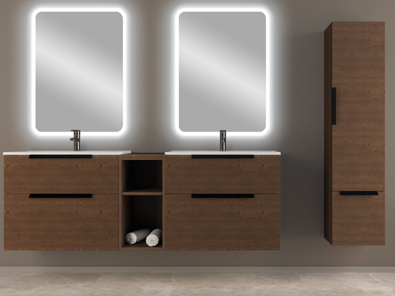 Пенал подвесной Cezares 55182 35 см, Frassino scuro