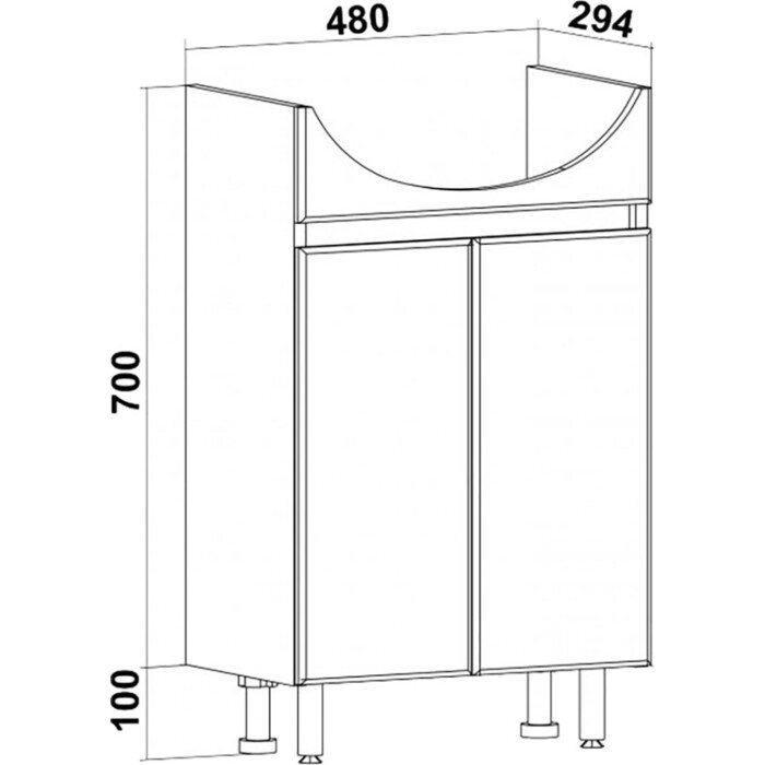 Тумба под раковину Runo Лада 48х29 белая