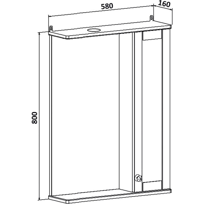 Зеркальный шкаф Runo Мерида 58х80 правый, белый