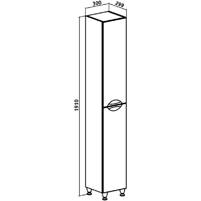 Пенал Runo Барселона 30х190 белый