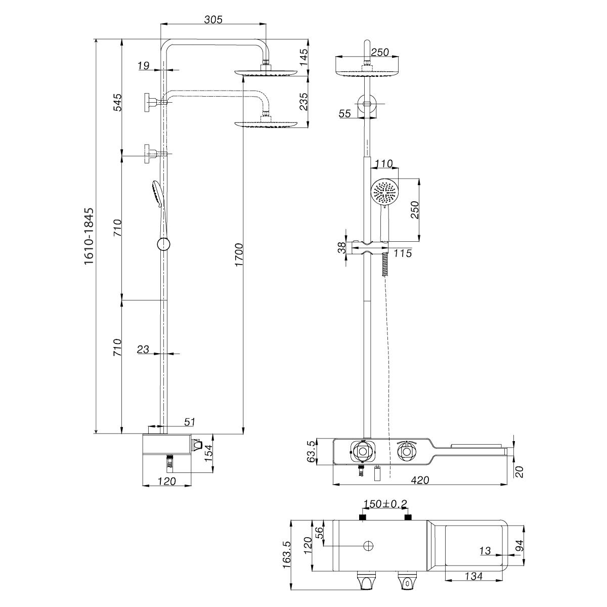 Смеситель Lemark Tropic LM7009C для ванны и душа, термостатический
