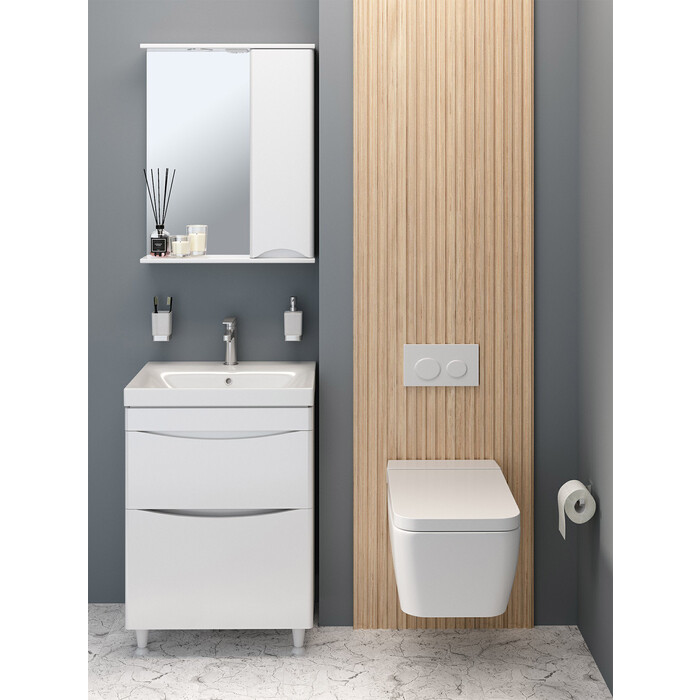 умба под раковину Runo Афина 56х43 напольная, белая