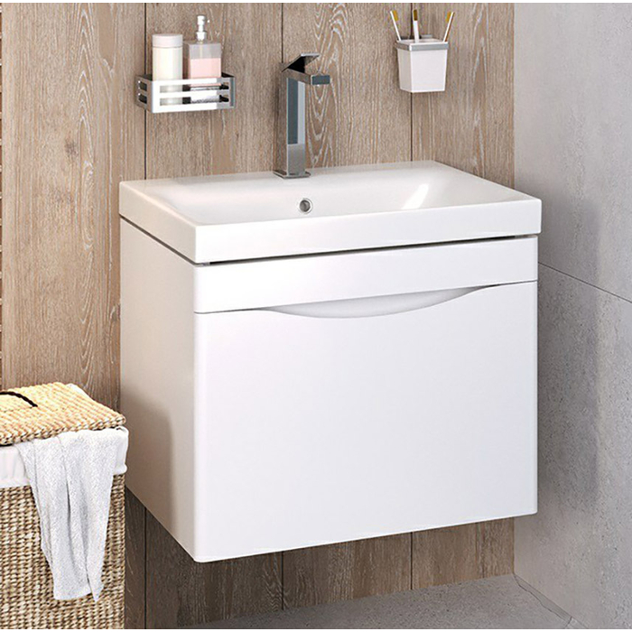 Тумба под раковину Runo Афина 57х43 подвесная, белая