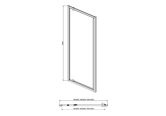 Душевая дверь Aquatek AQ ARI PI 08020CH 80х200 см