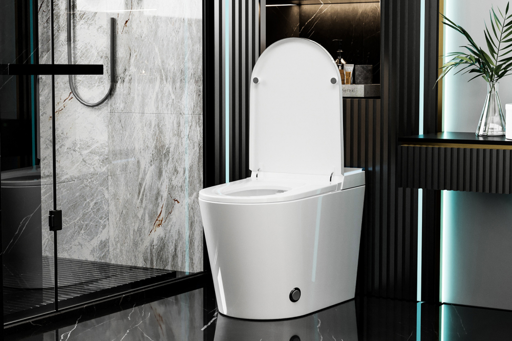 Электронный унитаз-биде Abber Bequem AC1117S приставной белый