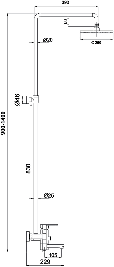 Душевая система Timo Beverly SX-1060/00 (1070)