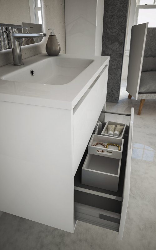 Тумба под раковину Cezares GLASS 41797 Bianco Lucido