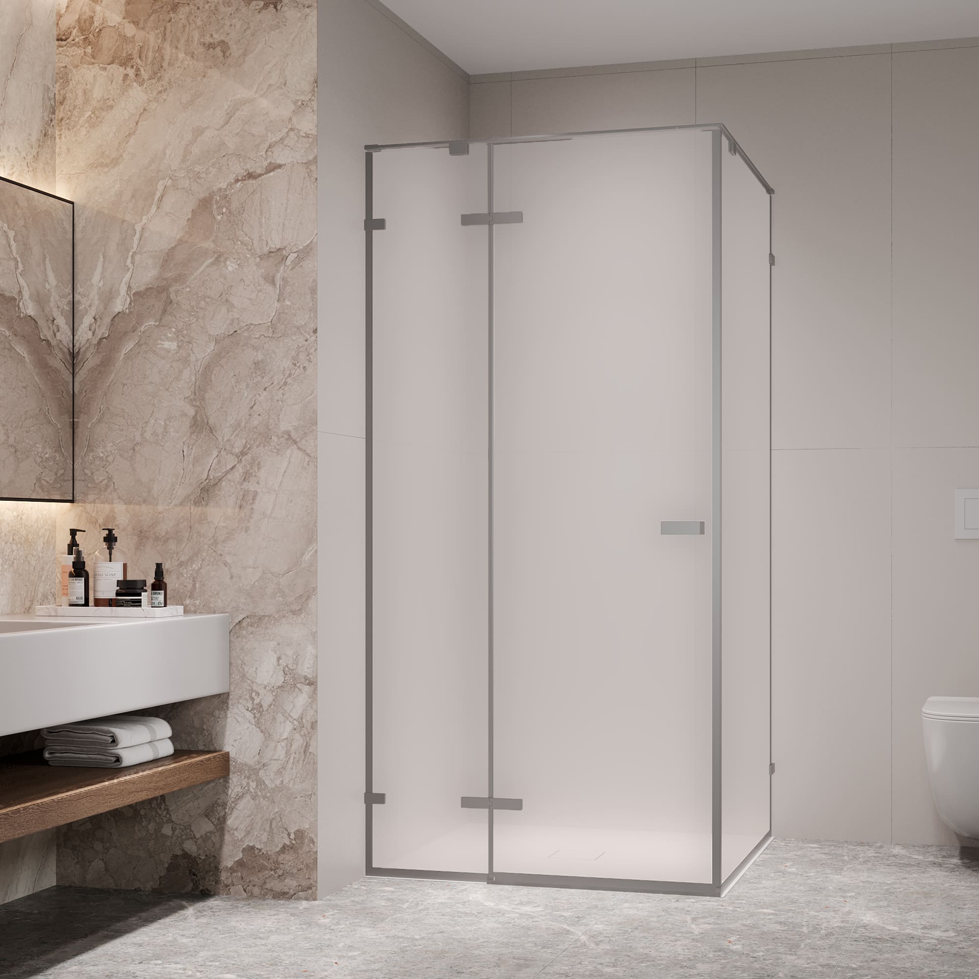 Душевой уголок RGW SV-030Gg 100х100 с распашной дверью матовое