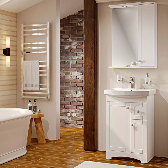 Зеркальный шкаф Runo Мерида 58х80 правый, белый