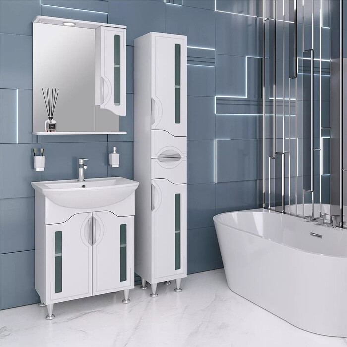 Пенал Runo Толедо 30х190 правый, белый