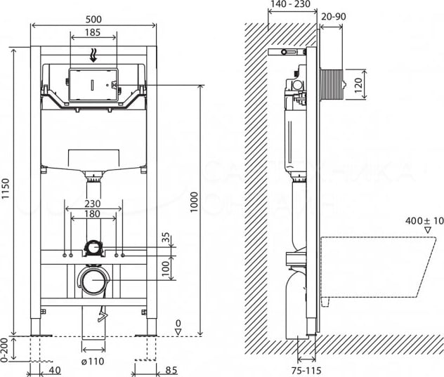 Система инсталляции для унитазов BelBagno BB001-120