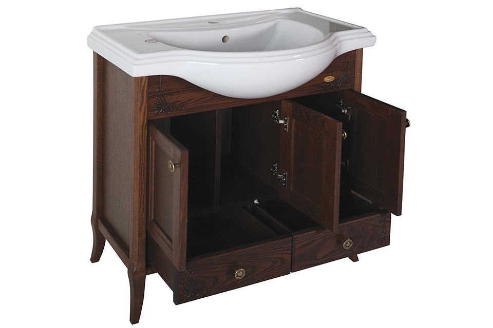 Мебель для ванной подвесная ASB-Woodline Салерно 80 антикварный орех