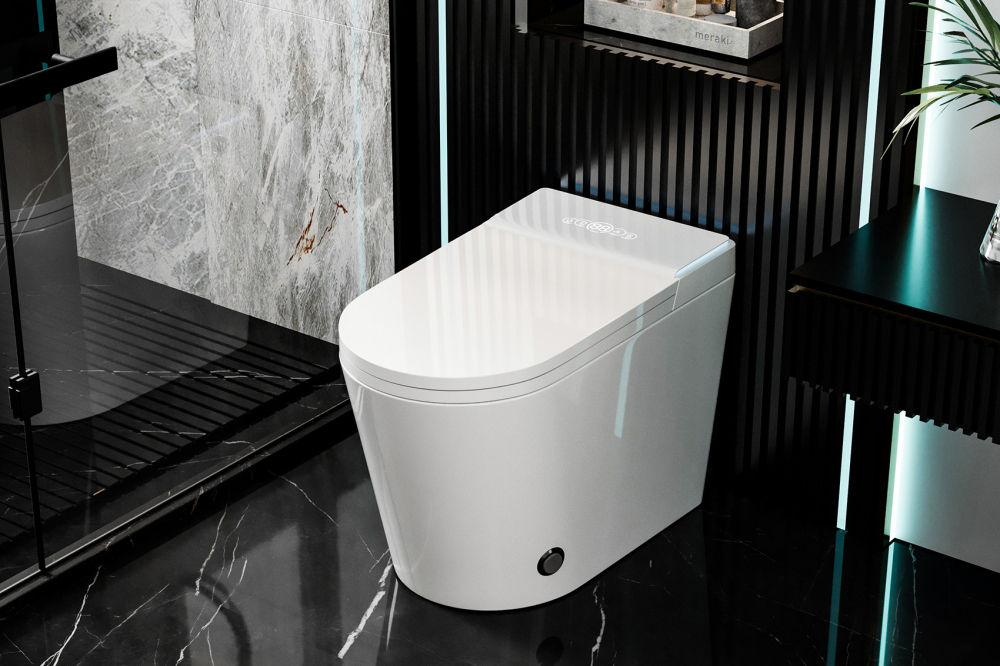 Электронный унитаз-биде Abber Bequem AC1117S приставной белый