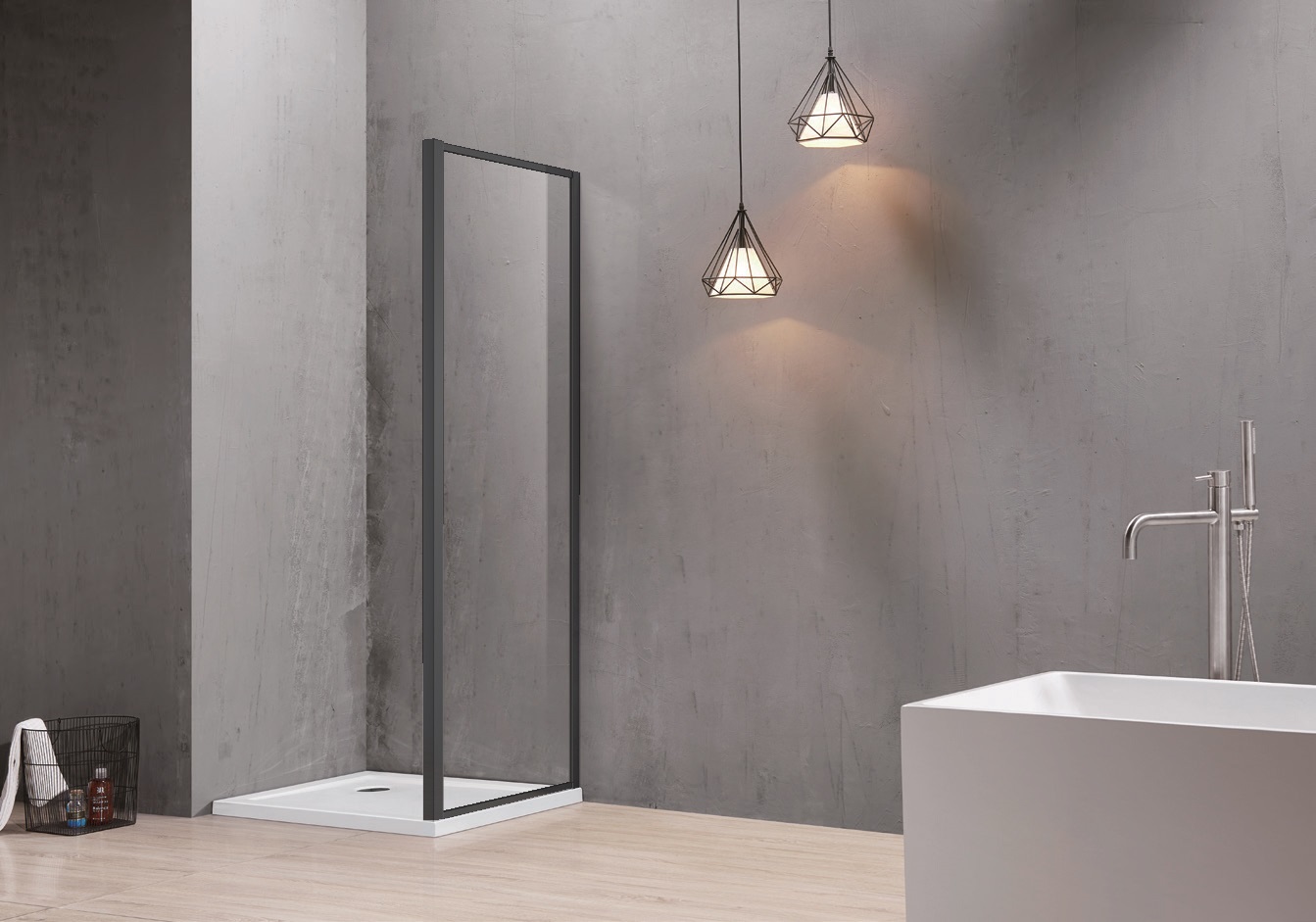 Неподвижная душевая стенка Aquatek AQ ARI WA 10020BL 100х200 см