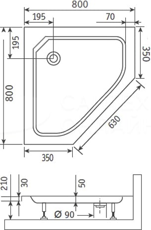 Поддон для душа RGW Style TR 80x80x21
