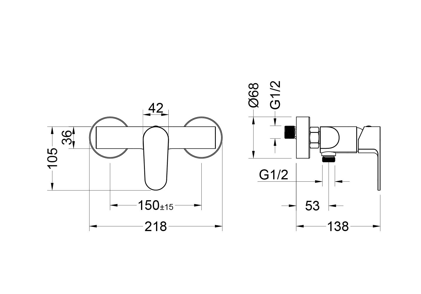 Смеситель Aquatek Оберон AQ1260CR для душа